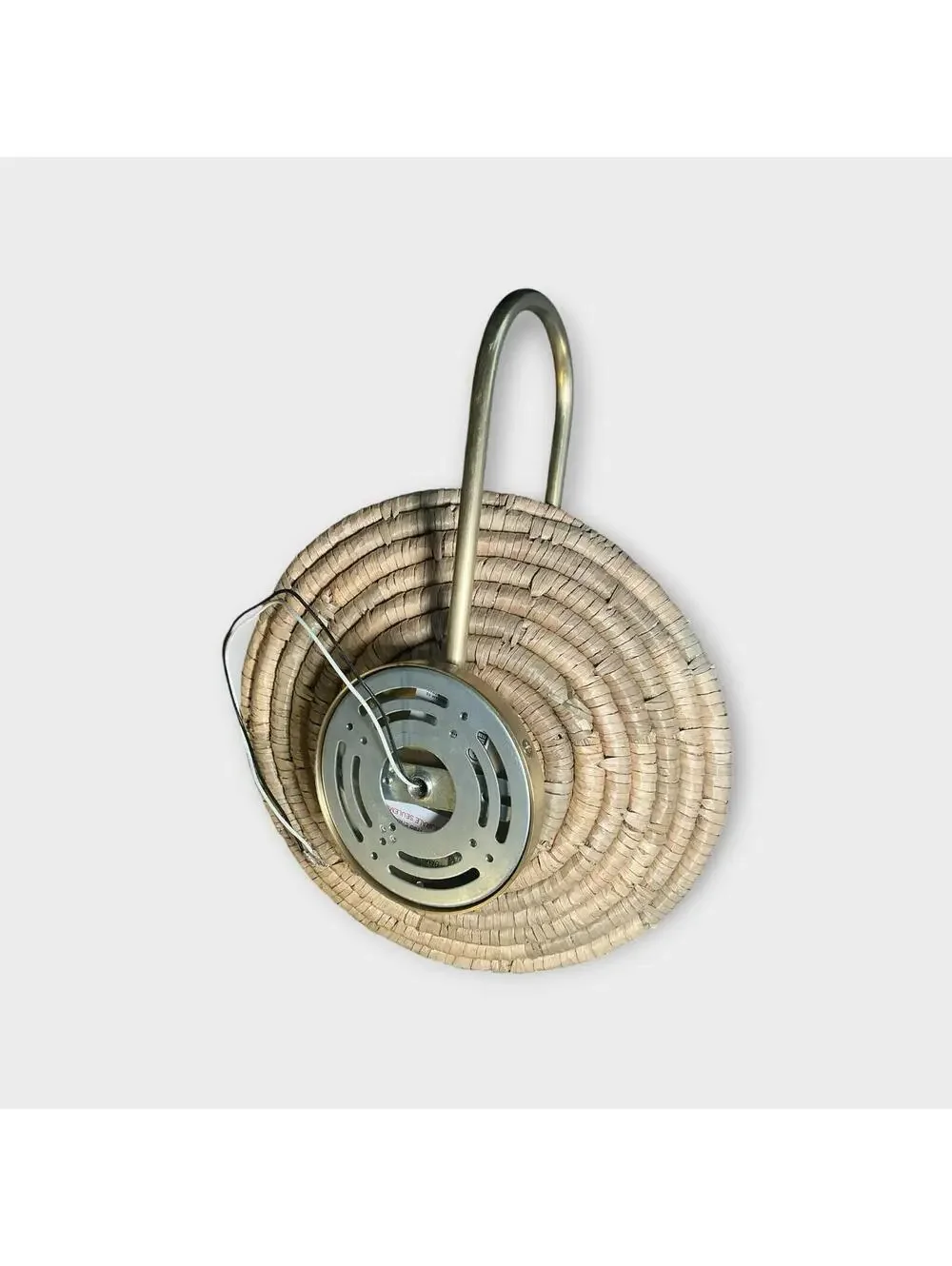 Mitzi Ashby Wall Sconce Rattan Wicker Aged Brass Boho Light Fixture 1 Light